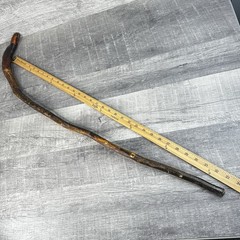 Natural Hardwood Walking Stick Cane Rustic Handcrafted Hiking Staff 33 Inch Bark