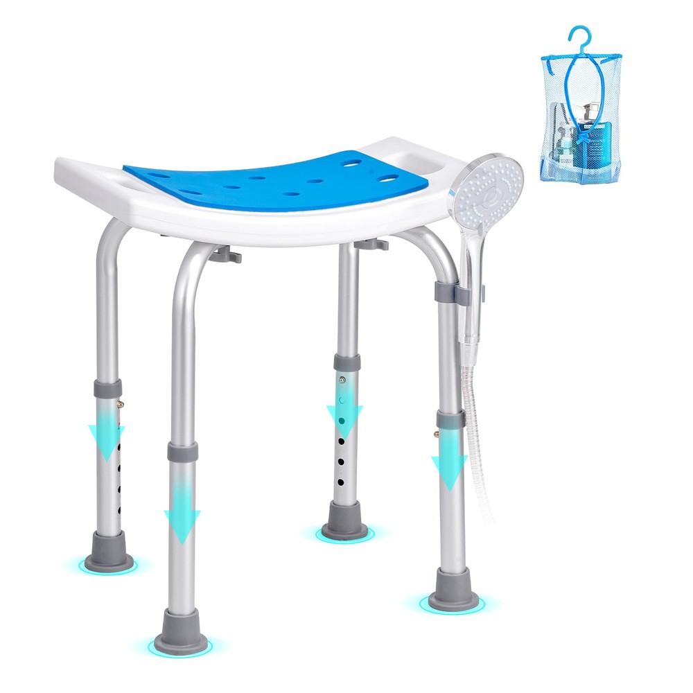 Shower Chair Bath Stool Seat Padded Height Adjustable Bathtub Shower Seat 350lb