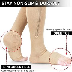 Zipper Pressure Compression Socks Pain Relief Calf Leg Foot Support Stocking US