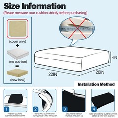 Sqodok Patio Cushion Covers 22×20 inch, 22″x20″x4″-4 PACK-COVER ONLY, Tan
