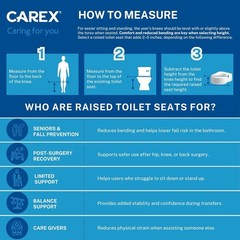 Carex Toilet Seat Riser Elongated Raised Toilet Seat Adds 3.5 inches to Toilet