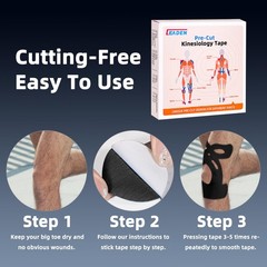 IEADEN Precut Kinesiology Tape for Knees, 20 Pcs – Knee Support & Stability,
