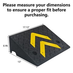 Heavy-Duty Rubber Curb Ramp 6″ Rise, 2 Pack, 11000 lbs Capacity, Anti-Slip Drive