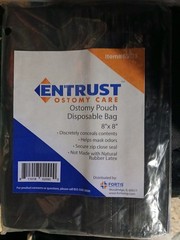 Entrust Ostomy Care. Ostomy Pouch Disposable Bag 8″× 8″ . Does Not Expire 60