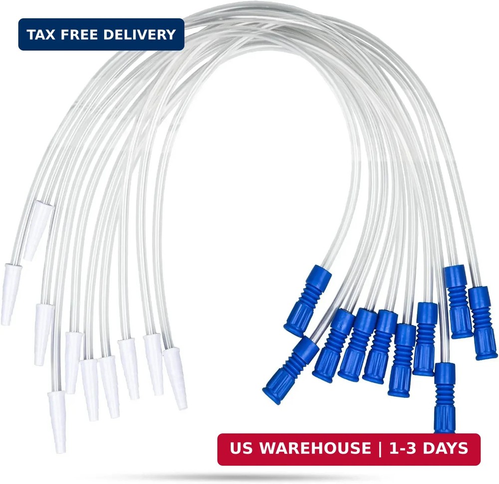 VWJ 10 Pack 20 Inch Leg Bag Extension Tubing – Flexible, Latex-Free Drainage Hos
