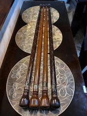 Handcrafted Wooden Walking Cane for Seniors- Intricate Hand Carved Diamond Patt