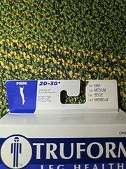 Truform Leg Compression Stocking 20-30mmHg Firm Beige Thigh High Sock Large 8868