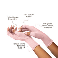 Tickled Pink Compression Gloves Relief From Arthritis: Comfy Cotton