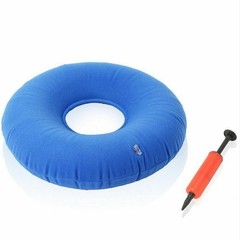 Blue Inflatable Vinyl Ring Round Seat Cushion Medical Hemorrhoid Pillow Donut