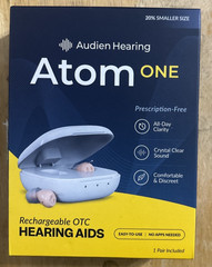 Audien Atom One OTC Hearing Aids Wireless, Rechargeable – Beige… FREE S&H!