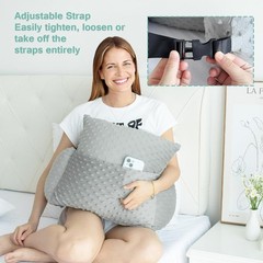 Hysterectomy Pillow for Abdominal Surgery Recovery with Pocket Adjustable Gray