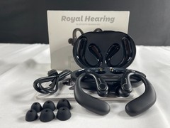 Royal Hearing F-Aid Black Bluetooth Wireless Hearing Aids With Manual