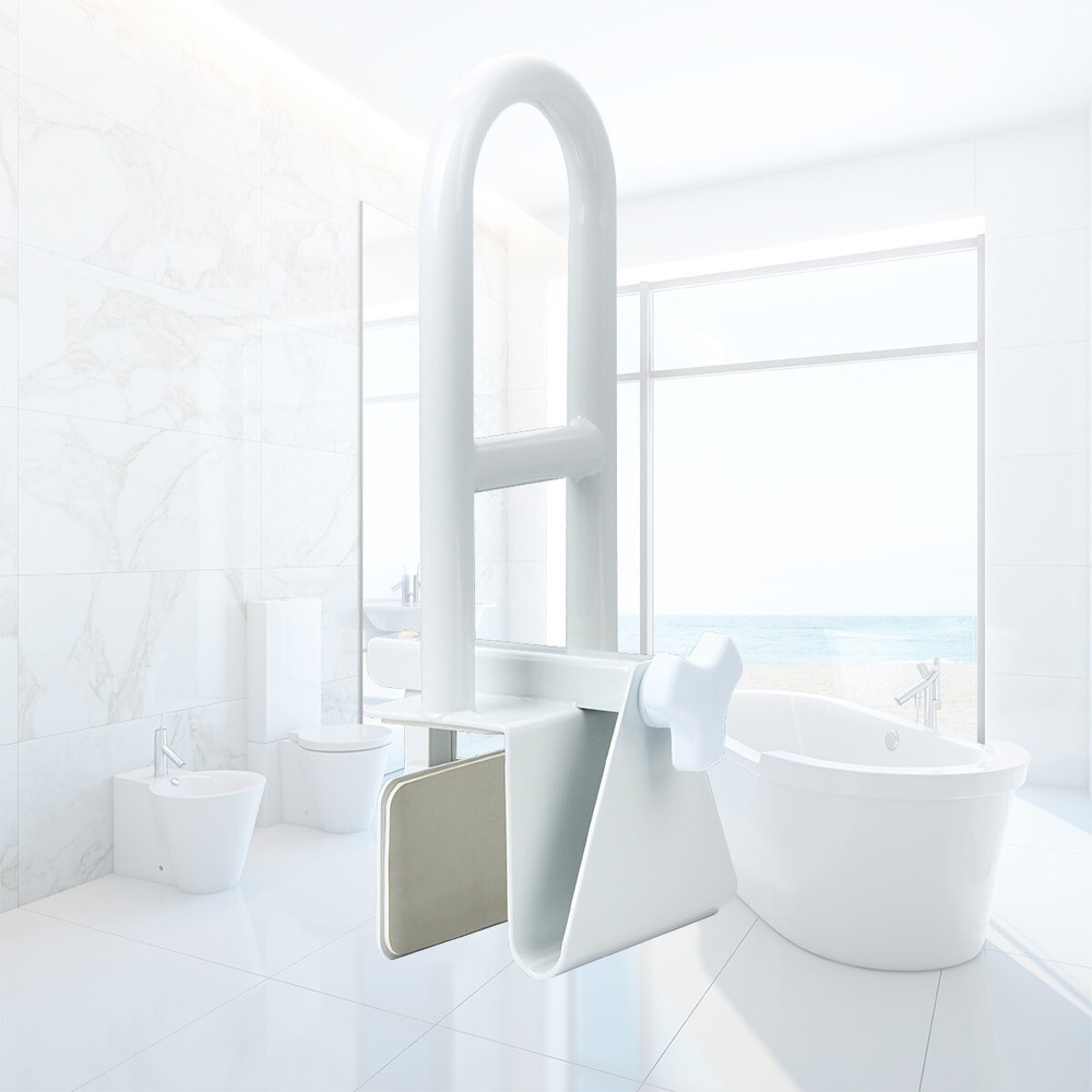 Bath Safety Bar Bathtub Rail Grab White Bathroom Shower Handle Tub