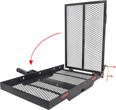 500lbs Wheelchair Hitch Carrier Mobility Electric Scooter Loading Ramp 2″ Hitch