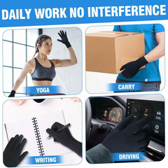 2Pairs Copper Infused Arthritis Compression Gloves Full Finger Joint Pain Relief
