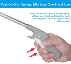 2 Pack Stainless Steel Grabber Reacher Tool, 32″ Foldable & 16″ Rigid Short