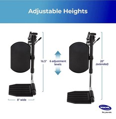 Invacare Wheelchair Elevating Leg Rest T94HAP Padded Calf Pads Footplates NEW