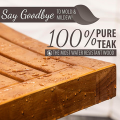 Teak Shower Bench, 450 Pound Capacity Shower Stool, Water Resistant 18 Inches So