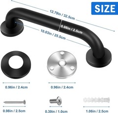 304 Stainless Steel Grab Bars for Seniors – 12 Inch for Enhanced Bathroom Safety