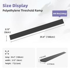 1″ Rise Threshold Ramps for Doorways Wheelchair Ramp for Home Steps Door Thre…