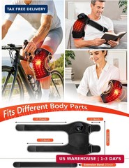 Red Light Therapy Knee Brace with Heat & Vibration Massage, 6 Red Light Modes wi