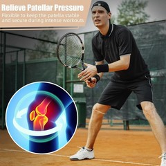 Silicone Patella Knee Band for Basketball Patella Tendon Support Knee Pain Ru…