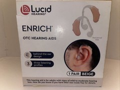 Lucid Hearing Enrich OTC Hearing Aids Behind-The-Ear Design Beige