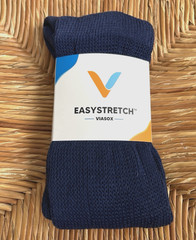 NEW Viasox EasyStretch Diabetic Socks Solid Navy Blue S/M Women 5-9 Men 6-8