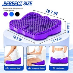 Airllantry Thicken 19.7in Seat Cushion, XX-Larger（19.7*16.1*3.5in), Violet