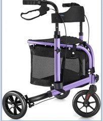 Walk Mate 3 Wheel Rollator Walker w/ Seat Foldable 8” Wheels,Red,Padded Backrest