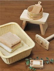 Yamako Bath Chair, Hinoki Bath Chair, Large High, 9.1 inches (23 cm)