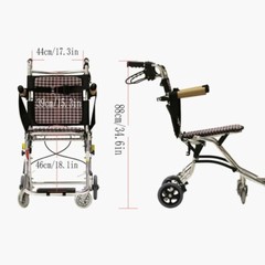 Transport Ultra Light 15 lb Foldable Aluminum Wheelchair for Traveling Boarding