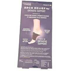 Copper Fit-Arch Relief Plus – With Orthotic Support – Black – Foot Compression