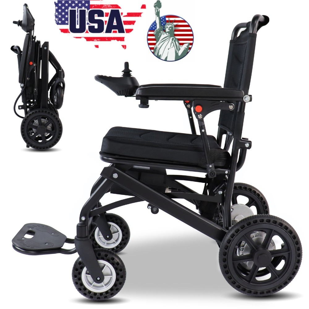 Foldable Portable Lightweight Wheelchair Electric Power Mobility Wheelchair New