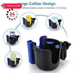 Accmor 2-in-1 Wheelchair Cup Holder, Walker Holder with Large, Black Blue