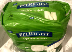 Briefs/Diaper w/Tabs, Medline FitRight OptiFit Medium Men/Women, 32-44″, 20 Pak