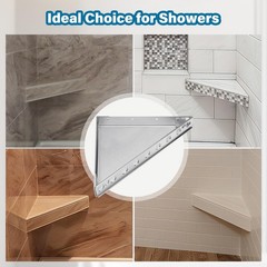 Custom Floating Corner Shower Bench Kit – Wall Mount Shower Seat & Storage, 17″x