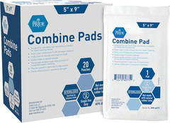 Combine ABD Pads 5 X 9 Inch, 20 Count Sterile Abdominal Pads, High