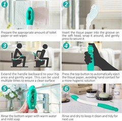 Toilet Aids Long Reach 15.7″ Comfort Butt Wiper for Disabled & Elderly