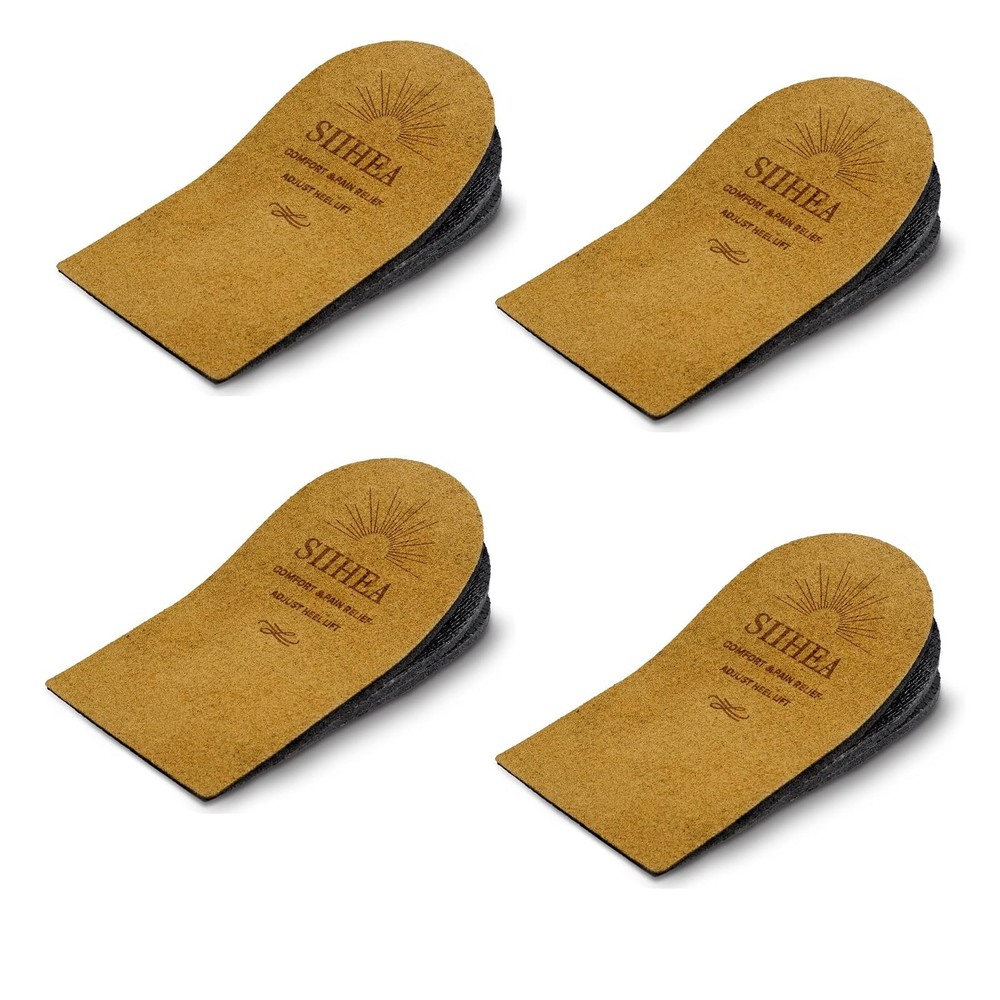 SIIHEA Adjustable Heel Lifts Inserts, 1/8“ Height Large(2Pairs), Brown
