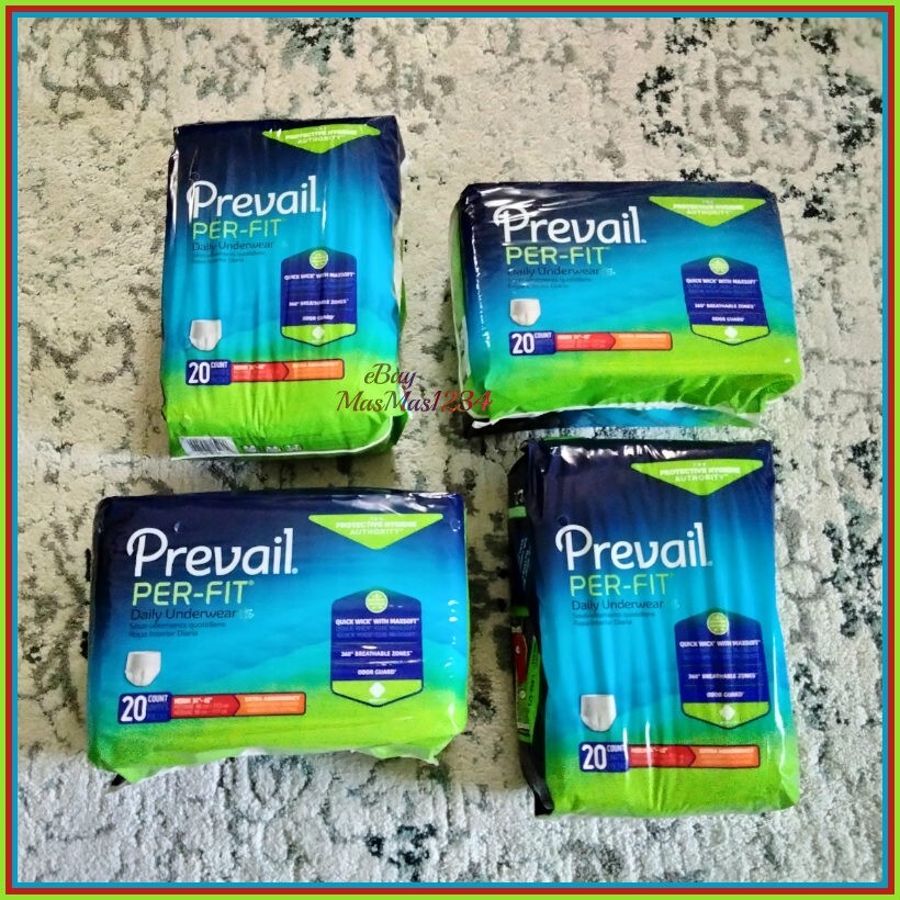 Prevail Disposable Underwear 80 Ct Medium PF-512 Per-Fit Extra Absorbency FAST