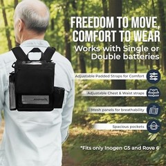 Oxygen Concentrator Backpack Lightweight Padded Straps Zippered Bottom Battery