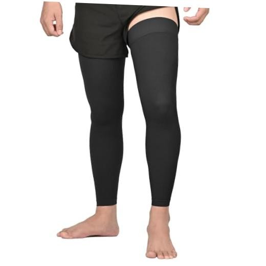 Full Leg Compression Sleeves, Unisex, Thigh High XX-Large All Black