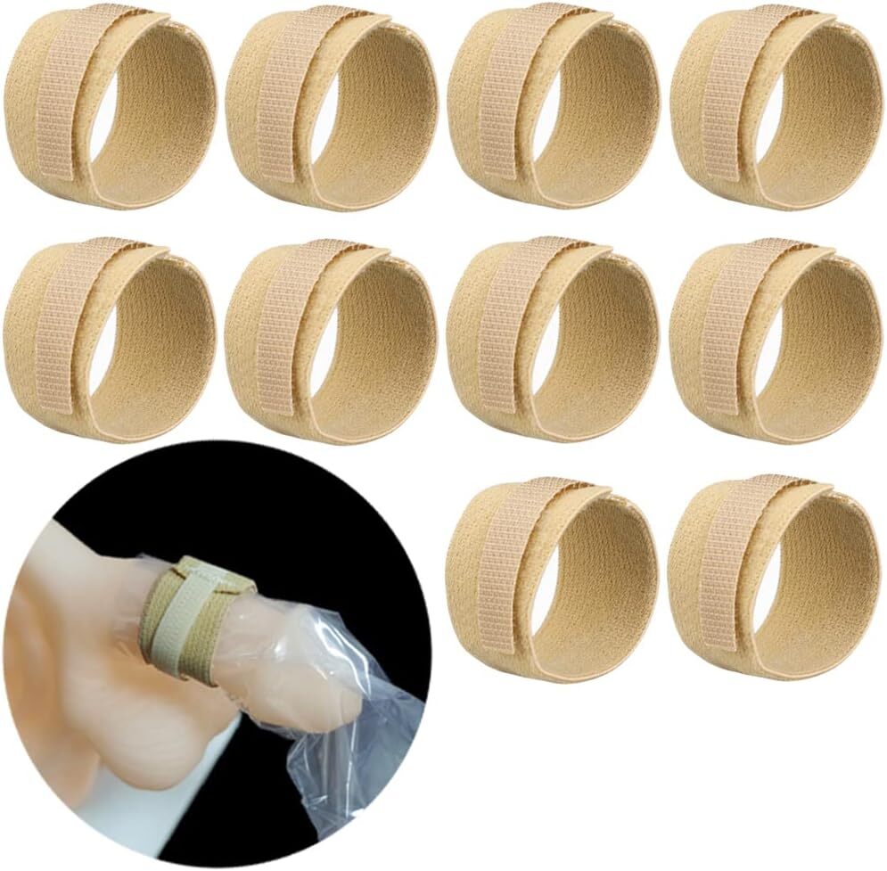 10 Pcs Male External Catheter Strap Urinary Incontinence Reusable Penile Clamp
