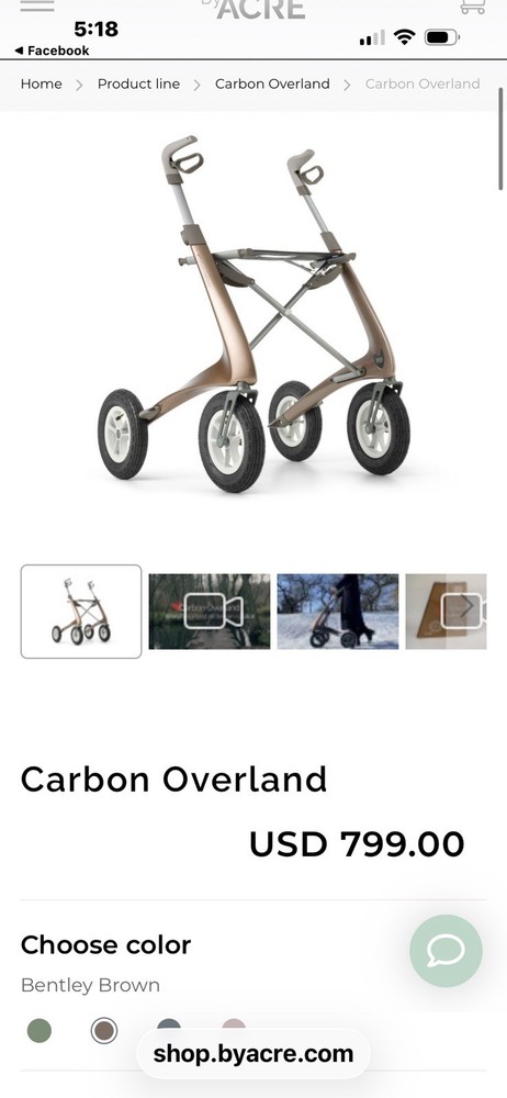 NEW byacre rollator Overland With Accessories Bentley Brown