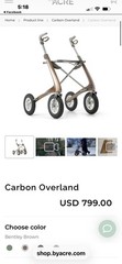NEW byacre rollator Overland With Accessories Bentley Brown