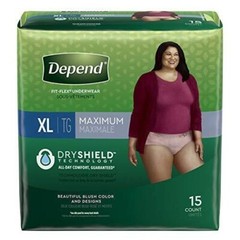 FIT-FLEX Incontinence Underwear for Women, X-Large, Blush (15 Count)