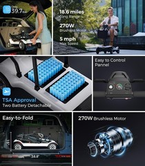 39.7Lb Ultra-Lightweight 4-Wheel Mobility Scooter – Portable & Foldable Scooter