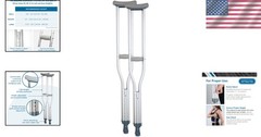 Lightweight Aluminum Crutches – Pair for Adults & Children