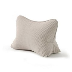 Pat. Pend. Corduroy Lumbar Support Back Pillow for Watching Standard Beige Gray